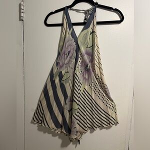 Beautiful Silk Print Halter Scarf top - Gorgeous Print